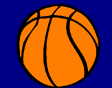 Disegno Pallone da pallacanestro pitturato su lavia   basket