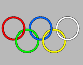 Disegno Anelli dei giochi olimpici  pitturato su pietro