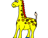 Disegno Giraffa pitturato su Il mio cavallo rosso...