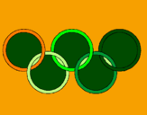 Disegno Anelli dei giochi olimpici  pitturato su jose mascia