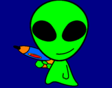 Disegno Alieno II pitturato su LELETTO