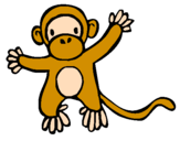 Disegno Scimmietta pitturato su erika