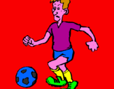 Disegno Giocatore di calcio  pitturato su giulia