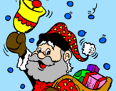 Disegno Babbo Natale con la sua campana  pitturato su maria eugenia
