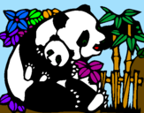 Disegno Mamma panda  pitturato su giadyn@