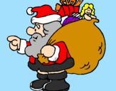 Disegno Babbo Natale e il suo sacco di regali  pitturato su maria eugenia