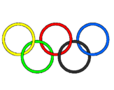 Disegno Anelli dei giochi olimpici  pitturato su ALESSANRO