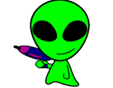Disegno Alieno II pitturato su calogero
