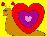 Disegno Lumachina cuore  pitturato su FRANCESCA