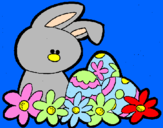 Disegno Coniglietto di Pasqua  pitturato su giulia f