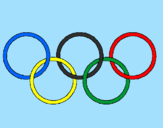 Disegno Anelli dei giochi olimpici  pitturato su giorgia,eddy,mamma,papà