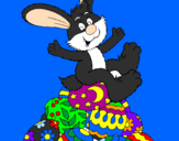 Disegno Coniglio di Pasqua pitturato su alloween