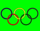 Disegno Anelli dei giochi olimpici  pitturato su andrea