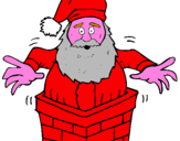 Disegno Babbo Natale sul ciminiera pitturato su giuseppe