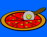 Disegno Pizza pitturato su Margherita