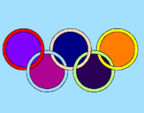 Disegno Anelli dei giochi olimpici  pitturato su SARA