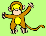 Disegno Scimmietta pitturato su vichi