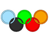 Disegno Anelli dei giochi olimpici  pitturato su leonardo