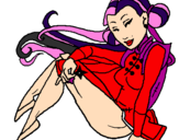 Disegno Principessa ninja  pitturato su 5555550000008855