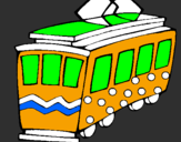 Disegno Tram  pitturato su raffaele