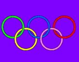 Disegno Anelli dei giochi olimpici  pitturato su sara 