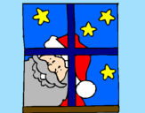 Disegno Babbo Natale pitturato su maria eugenia