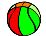 Disegno Pallone da pallacanestro pitturato su BIRILLO