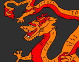 Disegno Drago cinese pitturato su Aksel