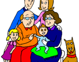 Disegno Famiglia pitturato su famiglia unita