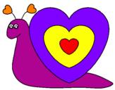 Disegno Lumachina cuore  pitturato su LUMACA