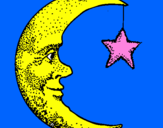 Disegno Luna e stelle  pitturato su denise the best