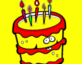 Disegno Torta di compleanno 2 pitturato su antonio