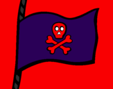 Disegno Bandiera dei pirati pitturato su stefi