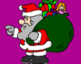Disegno Babbo Natale e il suo sacco di regali  pitturato su victor alessandro