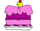 Disegno Torta di compleanno  pitturato su NORA