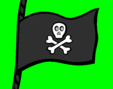 Disegno Bandiera dei pirati pitturato su PIRATAS