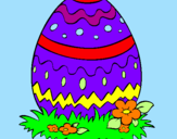 Disegno Uovo di Pasqua 2 pitturato su giada masini