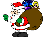 Disegno Babbo Natale e il suo sacco di regali  pitturato su FlOr