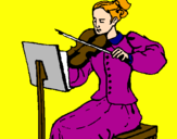 Disegno Dama violinista  pitturato su Giudittina