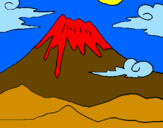 Disegno Monte Fuji pitturato su fedemeo