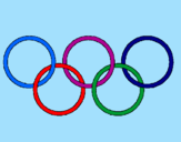 Disegno Anelli dei giochi olimpici  pitturato su nicole
