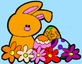 Disegno Coniglietto di Pasqua  pitturato su gaia1