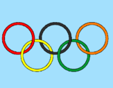 Disegno Anelli dei giochi olimpici  pitturato su ANDREA