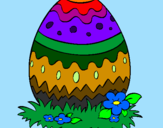 Disegno Uovo di Pasqua 2 pitturato su salvatore