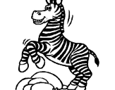 Disegno Zebra che salta sulle pietre  pitturato su jooooo