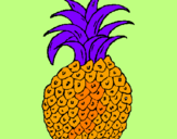 Disegno ananas  pitturato su rebecca