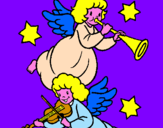 Disegno Angeli musicisti  pitturato su Martina