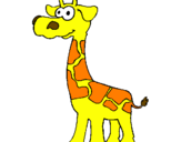 Disegno Giraffa  pitturato su marta