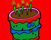 Disegno Torta di compleanno 2 pitturato su fra