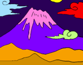 Disegno Monte Fuji pitturato su Noemi da Prato